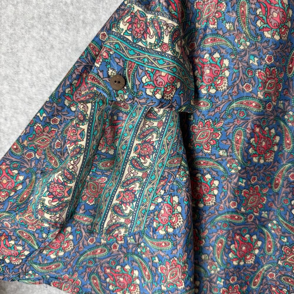 Earthbound Trading Co. Mini Skirt Blue Paisley Boho Cargo Pocket Women's Med - Picture 6 of 9